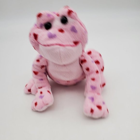 Ganz Webkinz Love Frog Pink Red Purple Hearts HM144 Plush‎ Stuffed No Code 8" - Picture 1 of 7